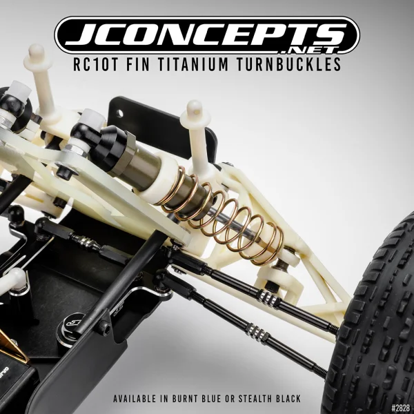 J Concepts RC10T Fin Titanium Turnbuckle Set 8pc - Black