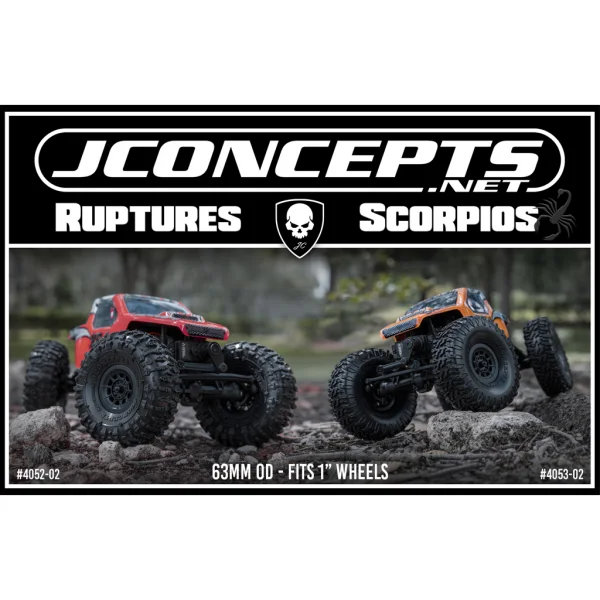J Concepts Ruptures - Green (Fits 1.0 SCX24 Wheel) - 63mm OD &mdash; image 3 of 3
