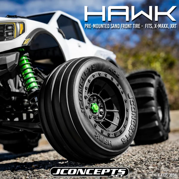 J Concepts Hawk - Platinum Sand Front Tire on JC3425B Wheels