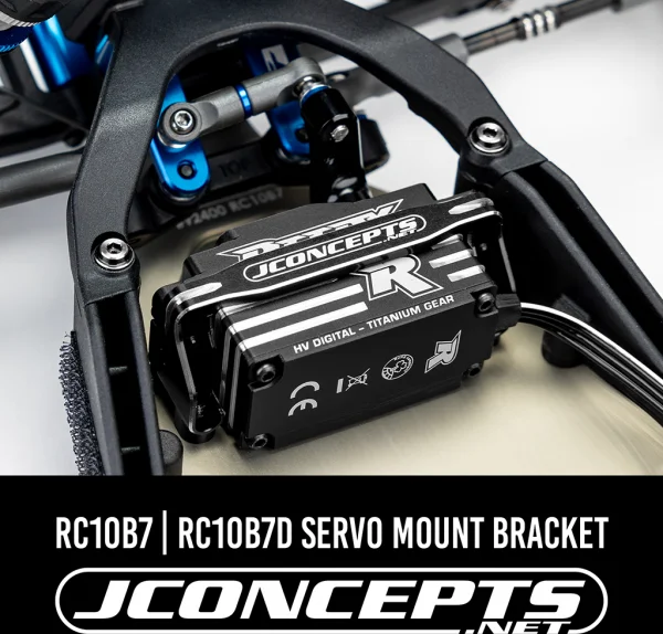 J Concepts RC10B7 / RC10B7D Servo Mount Bracket - Black — image 2 of 2