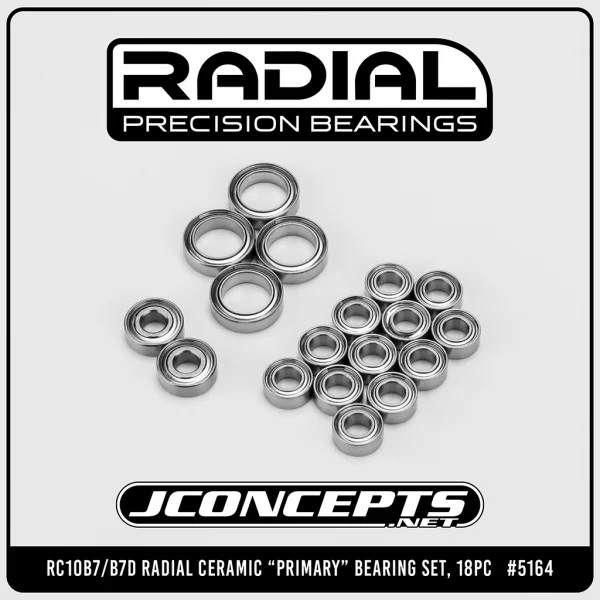 J Concepts RC10B7 Radial Ceramic Primary Bearing Set - 18pc