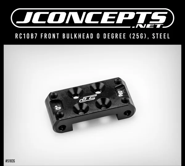 J Concepts RC10B7 Front Bulkhead 0 degree 25g Steel — image 2 of 2