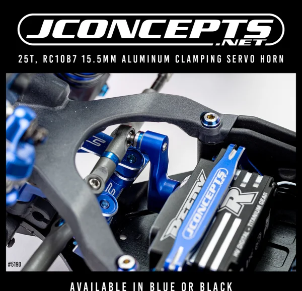 J Concepts 25T RC10B7 15.5mm Alloy Clamping Servo Horn - Blue
