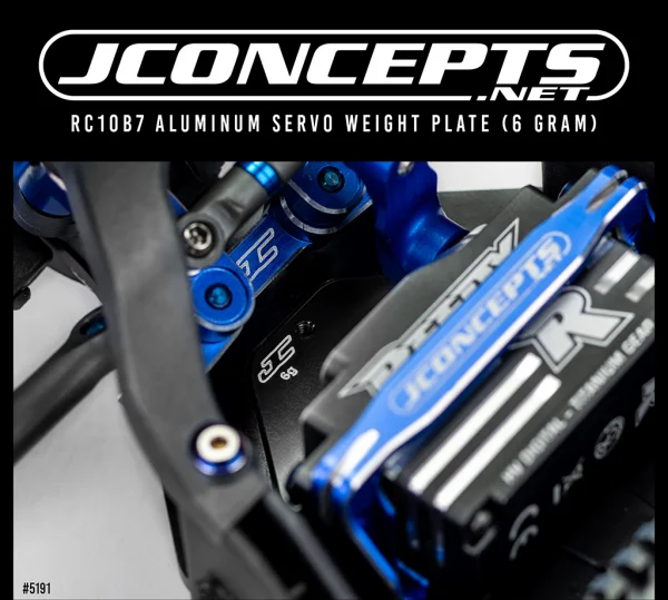 J Concepts RC10B7 Aluminium Servo Weight Plate (6g) - Black — image 2 of 2