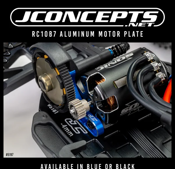 J Concepts RC10B7 Aluminium Motor Plate - Black