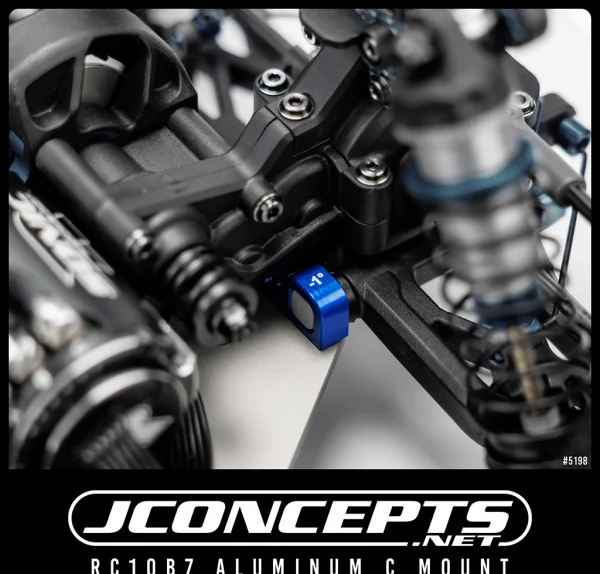 J Concepts RC10B7 Aluminium -1 Degree C Mount - Blue — image 2 of 2