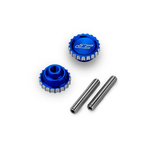 J Concepts 4-40 Future Thumb Nut w/ Set Screw 2pc - Blue — image 1 of 2