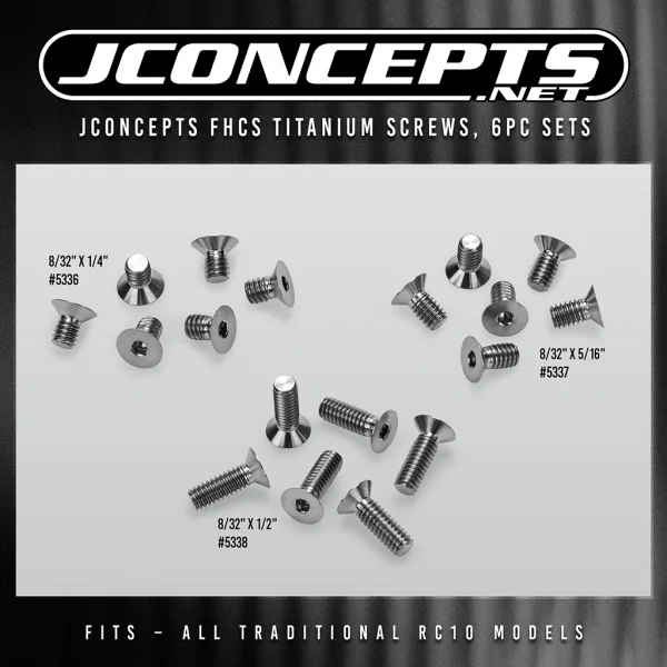 J Concepts 8/32 x 5/16 FHCS Titanium Screw 6pc &mdash; image 2 of 2