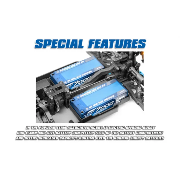 LRP LiPo 7000mAh G4.1 HV Mid Size - 7.6v 2S HV - 5mm Tubes