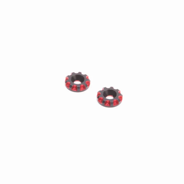 Aluminium Wing Washers 11.5mm - Black/Red (2)