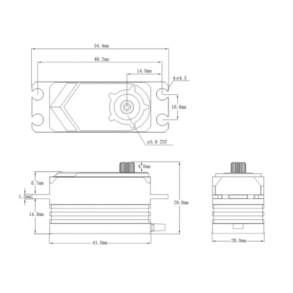 SRT BHX2S HV Brushless Servo - 180mm Lead &mdash; image 3 of 3