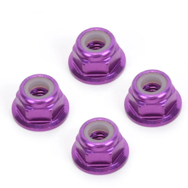 M4 Nylock Flanged Wheel Nut - Purple Alloy (4)