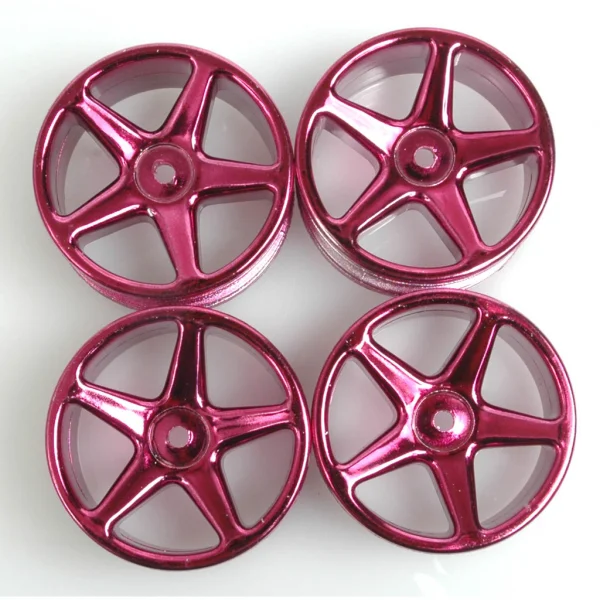 Wheel; 5 spoke 25mm - Purple Chrome (4)