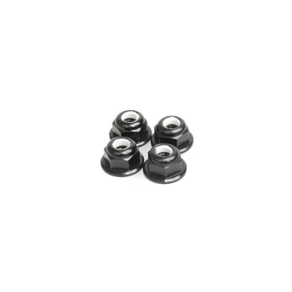 M4 Nylock Flanged Wheel Nut - Black Alloy (4)