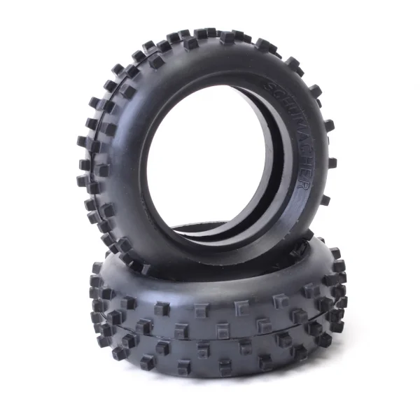Schumacher Block Front Tyres - Yellow - Cat - 1 Pair — image 1 of 2