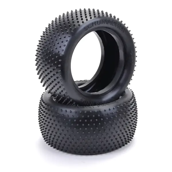 Schumacher Mini Pin 2 1:10 Buggy Rear Tyres - Yellow — image 1 of 2