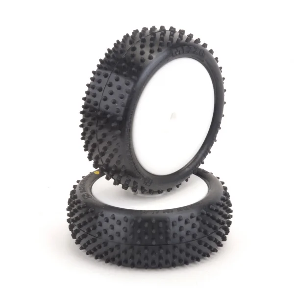 Schumacher Mezzo Tyre Front 4WD - Silver - Pre-Glued (2)