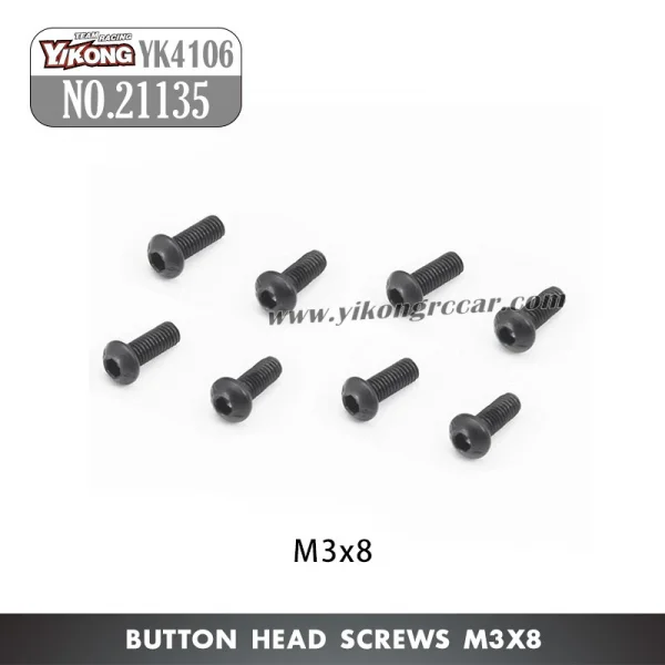 Yikong M3 x 8 Button Head Screws - 8pk — image 2 of 2