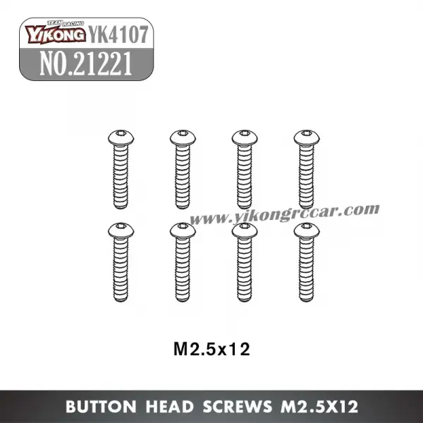 Yikong M2.5 x 12 Button Head Screws - 8pk — image 2 of 2