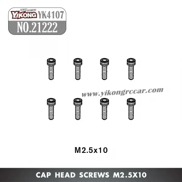 Yikong M2.5 x 10 Cap Head Screws - 8pk &mdash; image 2 of 2