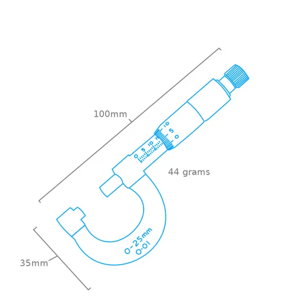 Modelcraft Micrometer 0 to 25mm (PGA5024)
