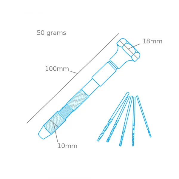 Modelcraft Pin Vice - Double Ended, Swivel Top 5 Drills &mdash; image 5 of 5