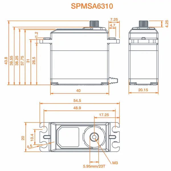 SpektrumT A6310 Ultra Torque High Speed Metal BL HV Servo — image 6 of 8