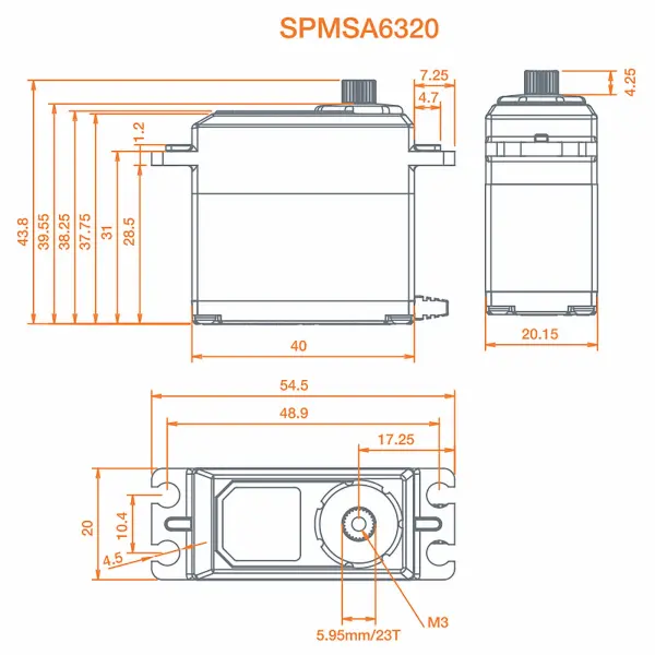 Spektrum A6320 Ultra Torque High Speed Metal BL HV Servo — image 5 of 6