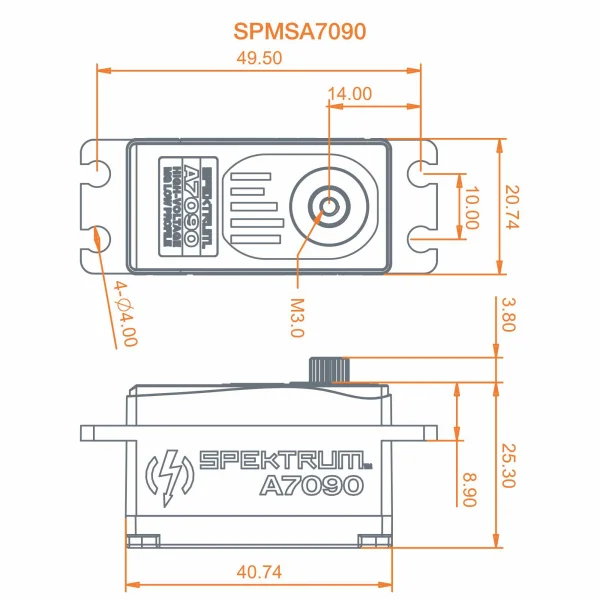 A7090 Brushless Low Profile Metal Gear HV Servo
