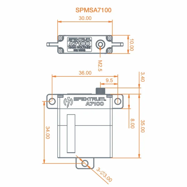 A7100 MT/MS Metal Gear HV Wing Servo