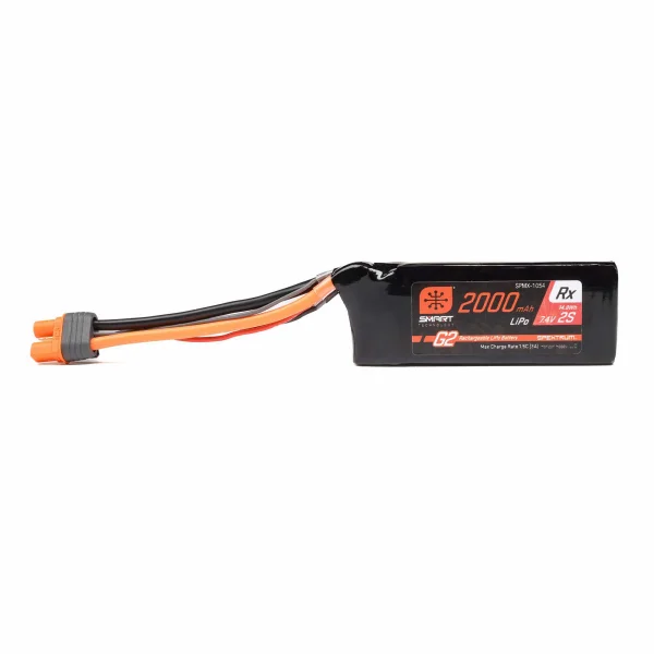 Spektrum 2S 7.4V 2000mAh 15C Smart G2 Receiver LiPo Battery - IC3 + BEC Connectors ** CLEARANCE **