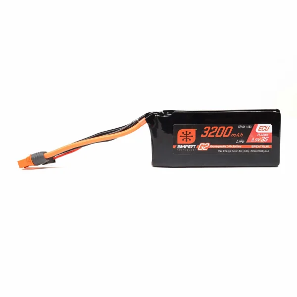 Spektrum 9.9V 3200mAh 3S 10C Smart G2 ECU LiFe Battery - IC3 + BEC Connectors