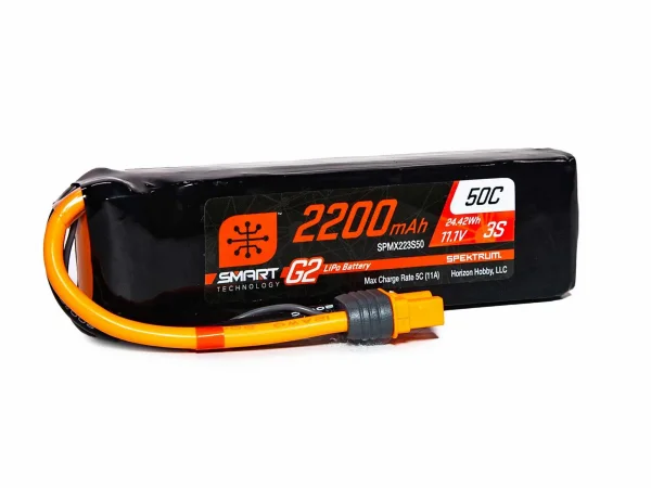 Spektrum 2200Mah 3S 11.1V Smart G2 50C IC3