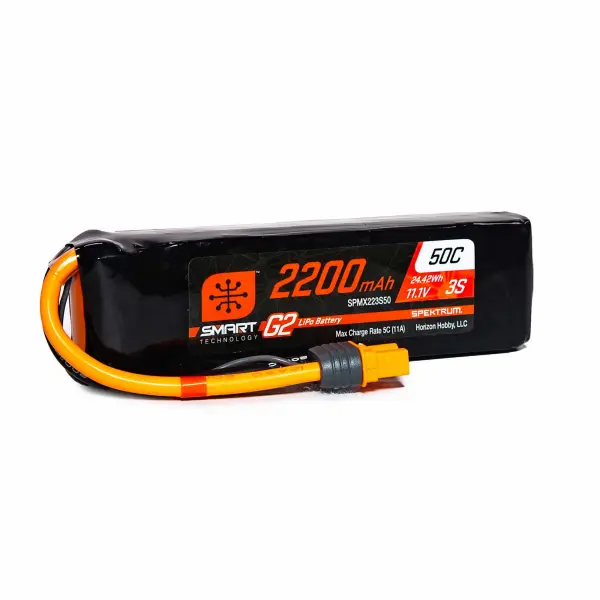 Spektrum 2200mAh 3S 11.1V Smart G2 50C IC3 — image 5 of 5