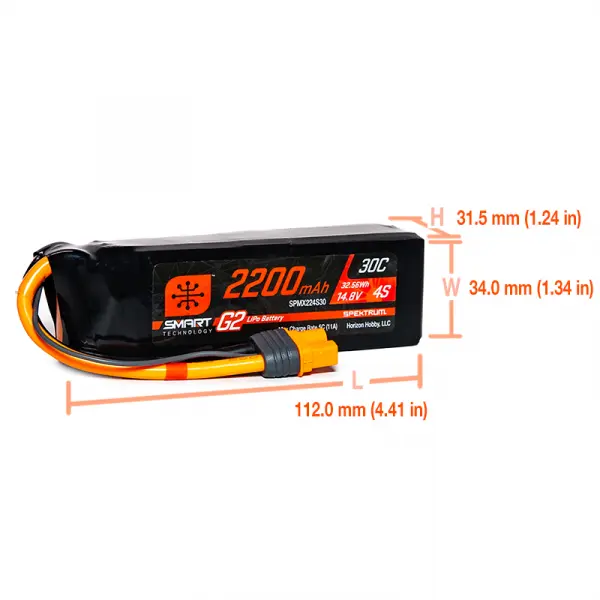 Spektrum 2200mAh 4S 14.8V Smart G2 30C IC3 — image 5 of 5