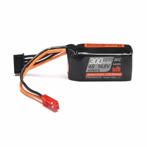 Spektrum 4S 14.8V 300mAh 30C LiPo Battery - JST Connector
