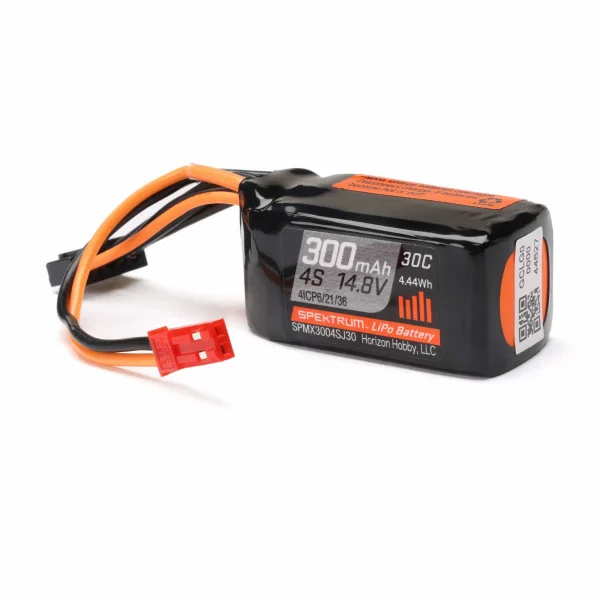 Spektrum 4S 14.8V 300mAh 30C LiPo Battery - JST Connector