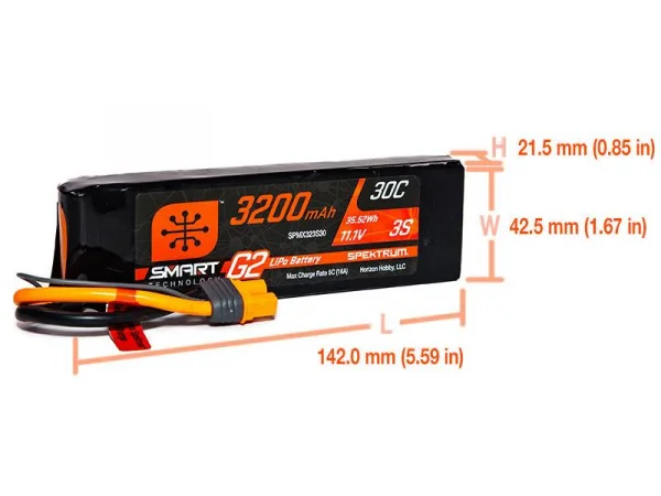 Spektrum 3200Mah 3S 11.1V Smart G2 30C IC3