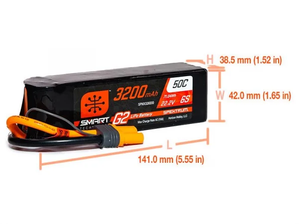 Spektrum 3200Mah 6S 22.2V Smart G2 50C IC5