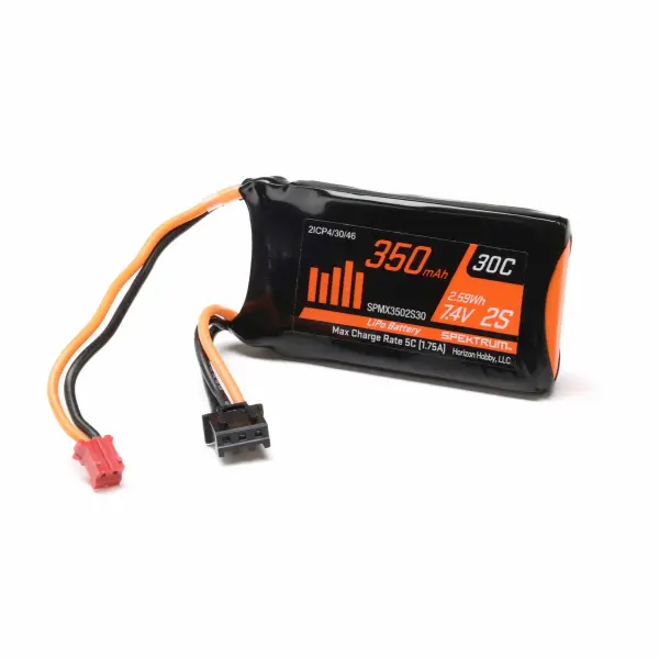 Spektrum 2S 7.4v 350mAh LiPo - PH2.0 Connector (Fits Axial SCX24) — image 2 of 2