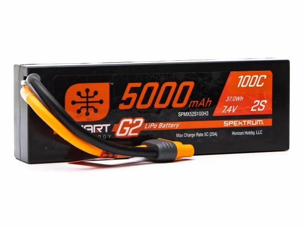 Spektrum SMART G2 Hard Case LiPo Battery - 7.4V 5000mAh 2S 100C - IC3