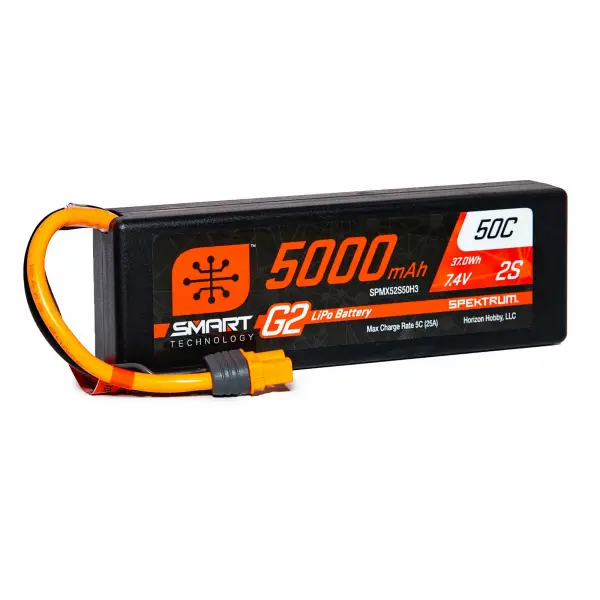 Spektrum 5000Mah 2S 7.4V Smart G2 50C IC3 — image 4 of 4