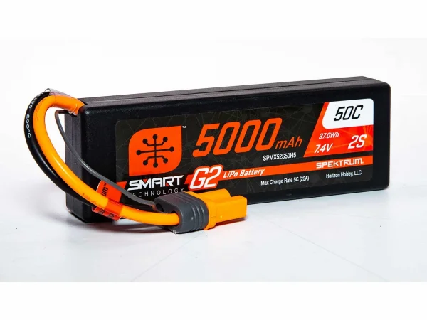 Spektrum 5000Mah 2S 7.4V Smart G2 50C IC5