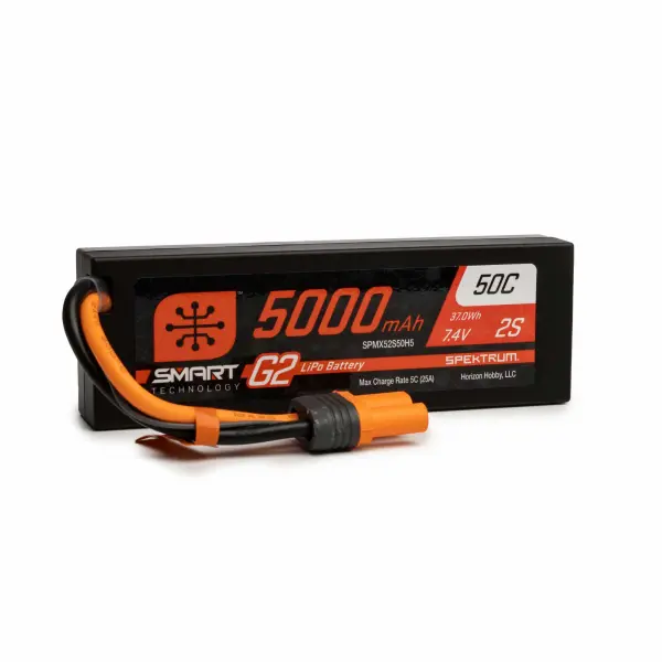 Spektrum 5000Mah 2S 7.4V Smart G2 50C IC5 — image 3 of 4