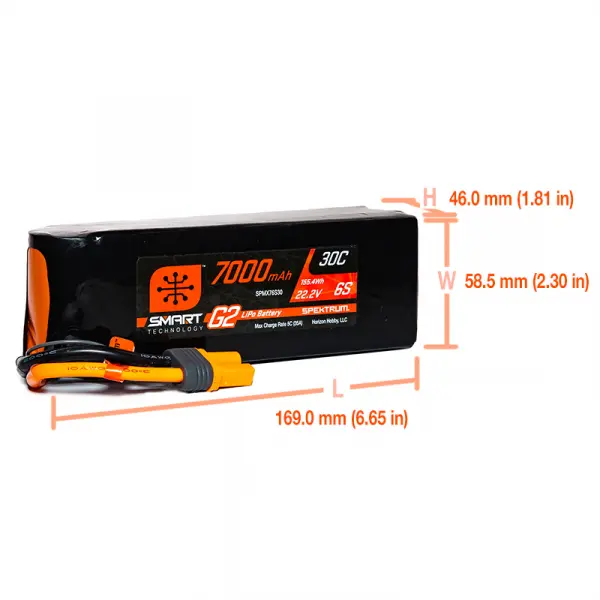 Spektrum 7000mAh 6S 22.2V Smart G2 30C IC5 &mdash; image 4 of 4