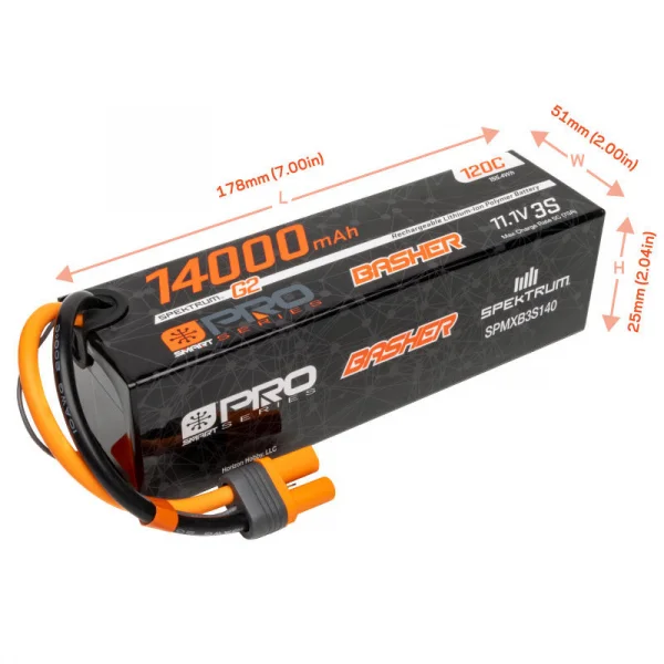 Spektrum G2 Pro Basher Hard Case SMART LiPo - 11.1V 14000mAh 3S 120C - IC5
