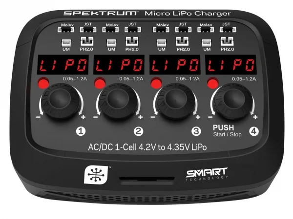 Spektrum Smart Micro 4 Port AC/DC 1S LiPo Charger