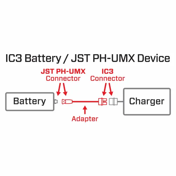 IC3 Battery to JST PH / UMX -Type Device Connector &mdash; image 2 of 2