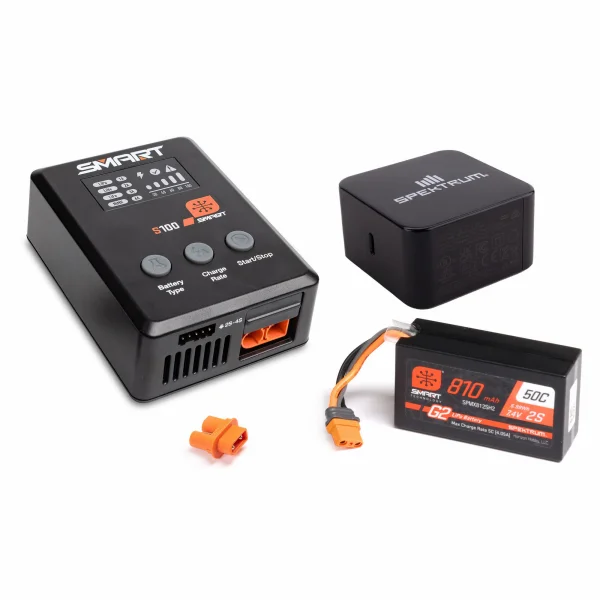 Spektrum SMART Powerstage Surface Bundle - 810mAh 2S 50C LiPo Battery With 100W USB-C Charger