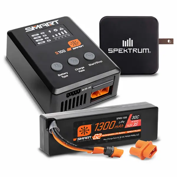 Spektrum SMART Powerstage Bundle - 1300mAh 3S 30C LiPo (IC2) With S100 USB-C Charger — image 3 of 4